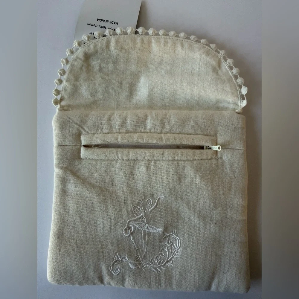Madison Ivory Embroidered‎ Cosmetic Bag